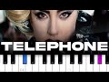 Lady Gaga, Beyonce - Telephone (piano tutorial)