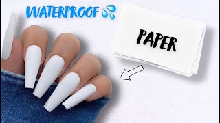 How to make DIY WATERPROOF PAPER NAILS | Fake Nails From Paper Waterproof