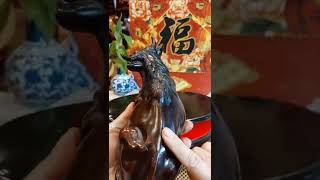 大瑞古玩~藏家委託品~正宗老日本古美術 鑄鐵雕猛牛鑄物 臥牛鐵牛雕件 附展示台 老物珍藏 藝術品值得收藏 裝飾擺件