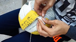 Unique Way To Stitches Volleyball - How To Repair Volleyball. (Like A Pro)