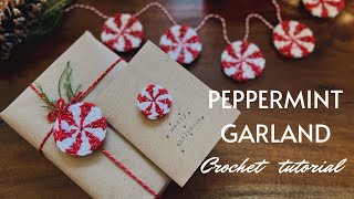 Quick and Easy Crochet Peppermint Garland Tutorial | Christmas Crochet | Beginner Friendly