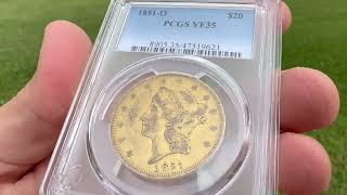 1851-O PCGS VF35 $20 New Orleans Featured Rare Coin Video