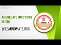 Aggregate Functions in SQl | Learnomate Technologies.