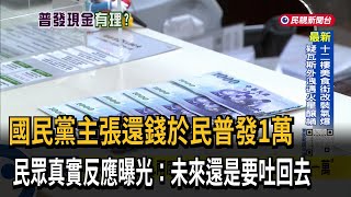 國民黨主張還錢於民「普發1萬」 民進黨團：怕大罷免 討好選民－民視台語新聞