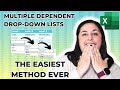 Multiple Dependent Drop-Down List in Excel | NEW Simple Method | Works with multiple rows