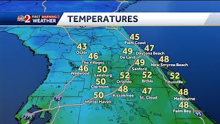 Cold temperatures forecast in Central Florida for New Year's weekend