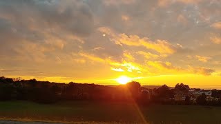 Sun and clouds during sunset time drive #sunset #roaddrive