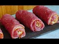 the guests were delighted tasty just like in a restaurant. just wrap the meat in a roll.