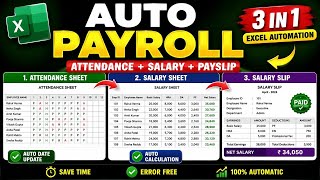 Fully Automatic Payroll Management System in Excel 🔥 | Attendance + Salary + Salary Slip