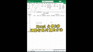 给你分享3种调整行高列宽的方法#office办公技巧 #职场加分技能 #办公技能 #办公软件 #excel技巧