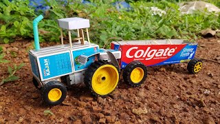 toy tractor|how to make Colgate box toy craft in malayalam|lifehack diy videos