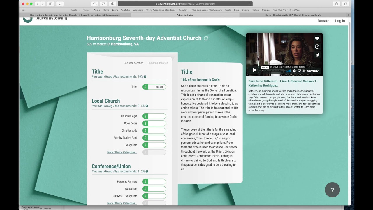 Getting Started With Adventist Online Giving Youtube