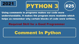 Python3 - Comments in Python | How To Write Comments In Python | Absolute Beginner #25