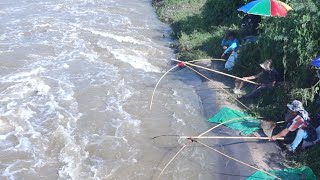 ยกยอ 2 ขา น้าสังข์ VS ทีมงานนัตตี้ งานนี้ไม่มีใครยอมใคร Catch fish using nets in Thailand.