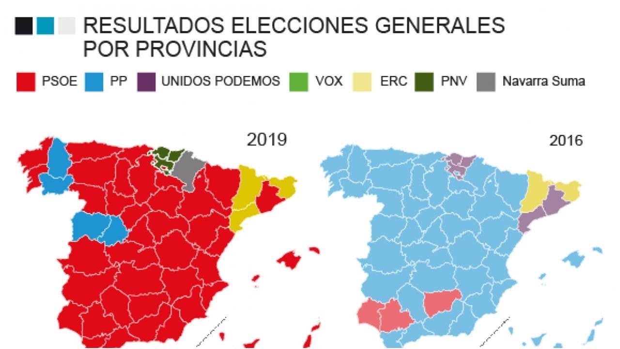 Resultados Elecciones Generales: Mapa Por Provincia Y Comunidad ...