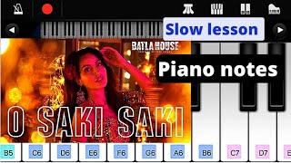 Saki saki batla house piano tutorial with tabs | how to play saki saki | hindi songs piano tutorial