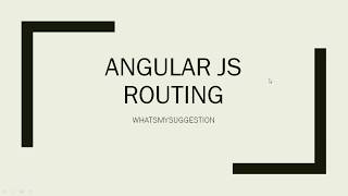 How To Develop SPA By Using Routing In Angular JS?.