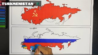 Former Soviet Union (USSR) flag map drawing