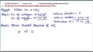 Write the Lewis dot structure of the nitrite ion, NO2-.