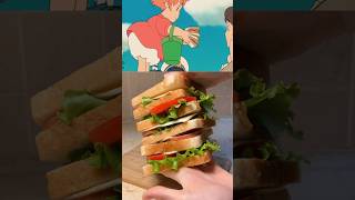 Ponyo loves ham | Ponyo big sandwich 🥪🍅🧀 #food #anime #cooking #ponyoramen #ramen #ponyomovie