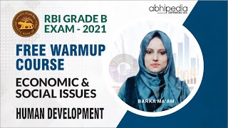 RBI GRADE B 2021 | ECONOMICS & SOCIAL ISSUES | MCQ's ON HUMAN DEVELOPMENT | BY BARKA MA'AM