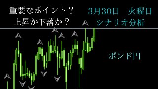 『FX ポンド円』 03/30 火曜日 シナリオ分析 予想　チャート