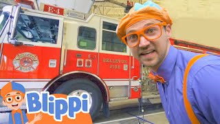 Blippi Visits a Firetruck Station | Blippi Full Episodes | Vehicle Videos For Kids | Blippi Toys