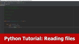 Python Tutorial : Reading files