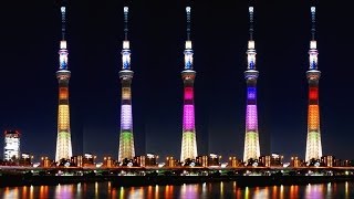 東京スカイツリー ライトアップ　明花  　５色　   2014年3月11日