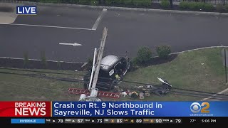 Crash snarls traffic on Route 9 in Sayreville, N.J.