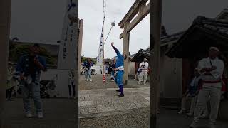 令和5年加太えび祭り-神社前で長刀振り-1