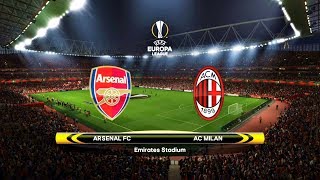 ARSENAL FC X AC MILAN ( 1080p / 60FPS ) UEFA EUROPA LEAGUE ( EMIRATES STADIUM  ) PES 18