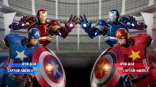 Red Iron Man \u0026 Captain America VS Blue Iron Man \u0026 Red Captain America -Marvel vs Capcom Infinite