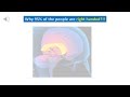 why are 95% of the people right handed hemispheric dominance animations brain neurology