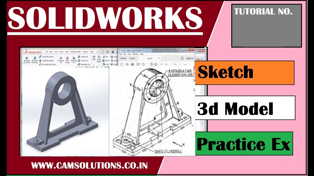 Solidworks Practice Exercise Tutorial Youtube