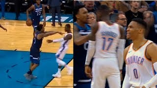Jeff Teague Gets Ejected after Scuffle & shoving Dennis Schroder | Thunder vs Timberwolves