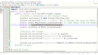 Math.cos(double a) method in Java.
