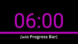 SILENT - 6 Minute Countdown - Pink with Progress Bar and Time Markers / Chapters