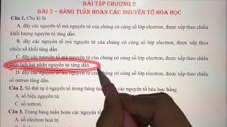 Hóa 10 || Bài 7 - Bảng Tuần Hoàn các nguyên tố hóa học - Lý thuyết & Bài tập