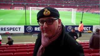 Edward Aydin @ team line up Arsenal v AC Milan Emirates Stadium 6/3/12