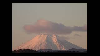 狭山からの富士山　朝・夕　20240116