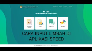 Cara input limbah di aplikasi SPEED 2024