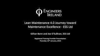 Lean Maintenance 4.0 Journey toward Maintenance Excellence - ESS Ltd