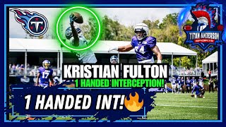 Tennessee Titans Kristian Fulton HIGHLIGHT Interception vs Minnesota Vikings at Joint Practice.