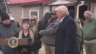 President Trump tours Western North Carolina, California