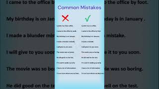 10 Most Common Mistakes in English Sentences You Need to Avoid! ||Grammar Mistakes #shorts