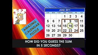 Calendar Trick II Surprise Your Friends II Math-e-Magic