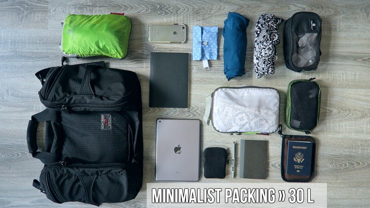 Minimalist Packing | Light & Organized Traveling With 30L - Part 1 ...