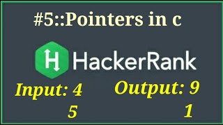 Pointers in c hackerrank solution |#5| Hackerrank solution for c