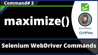 maximize() Command - Selenium WebDriver